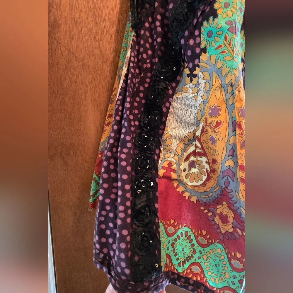 Purple and Orange Asymmetrical Tunic Blouse - Picture 5 of 8